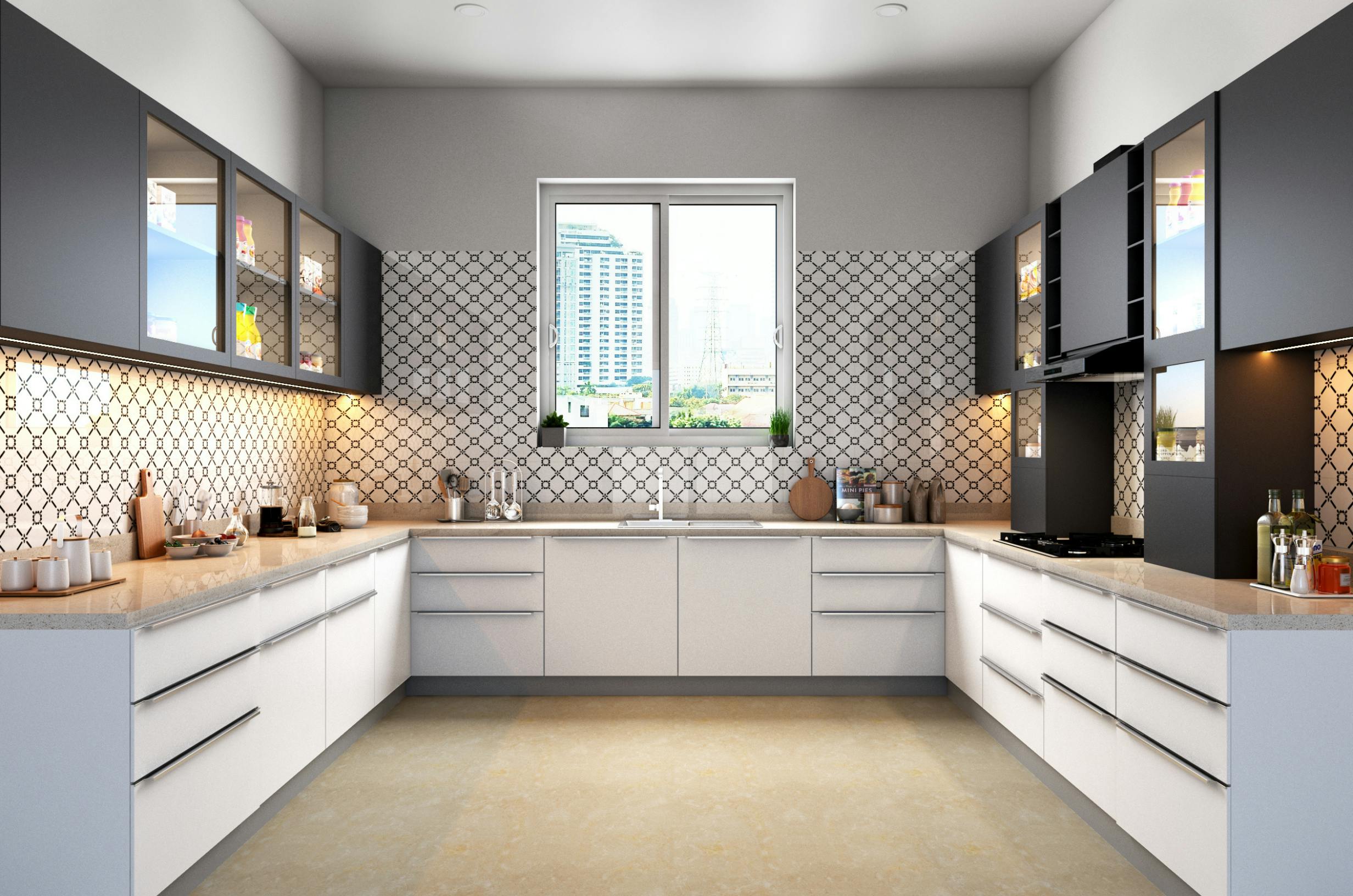 U-Shaped Modular kitchen